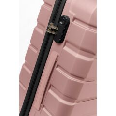 DZC KUZENLER AVM Abs Premium Tonaton 3'lü Valiz Seyahat Seti - Model:500.08 Gül Kurusu