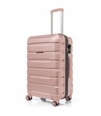 DZC KUZENLER AVM Abs Premium Tonaton 3'lü Valiz Seyahat Seti - Model:500.08 Gül Kurusu