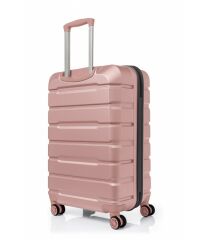 DZC KUZENLER AVM Abs Premium Tonaton 3'lü Valiz Seyahat Seti - Model:500.08 Gül Kurusu