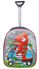 DZC KUZENLER ÇANTA DİNAZOR Tekerlekli Çocuk Sırt Çantası KABARTMALI DİNO ÇEKÇEKLİ OKUL KREŞ