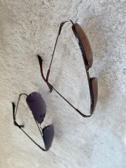 Unisex  Metal Yarım Çerçeveli Güneş Gözlüğü uv400 2 li set