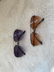 Unisex  Metal Yarım Çerçeveli Güneş Gözlüğü uv400 2 li set