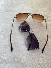 Unisex  Metal Yarım Çerçeveli Güneş Gözlüğü uv400 2 li set