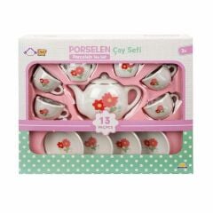 DZC KUZENLER AVM 13 PARÇA PORSELEN ÇAY SETİ OYUNCAK EVCİLİK AKTİVİTE PORSELEN