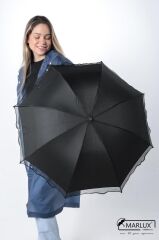 Siyah Dantelli Kadın Şemsiye M21mar376r002