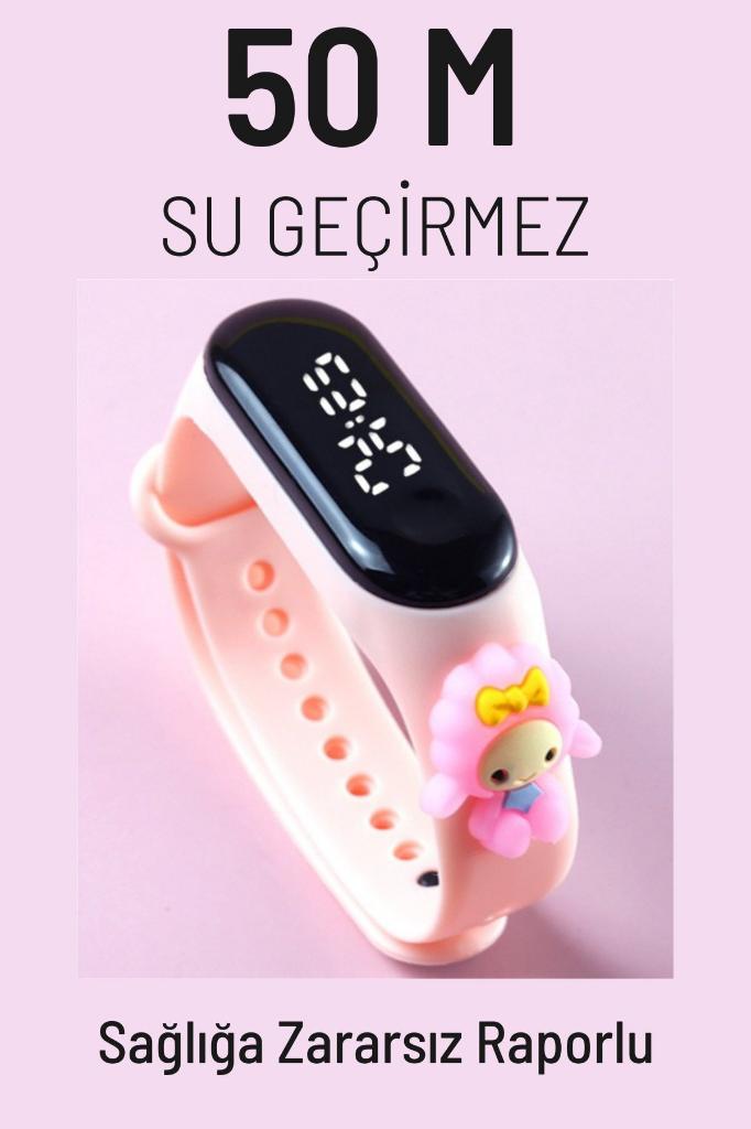 DZC KUZENLER AVM DİJİTAL DOKUNMATİK LED EKRAN SU GEÇİRMEZ FİGÜRLÜ ÇOCUK KOL SAAT SLİKON KORDON BİLEKLİK KARAKTERLİ PEMBE MY MELODY