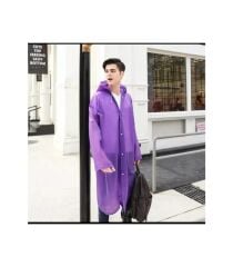 DZC KUZENLER AVM Kadın Erkek Yağmurluk Kapüşonlu Çıtçıtlı Eva Yağmurluk RÜZGARLIK mor