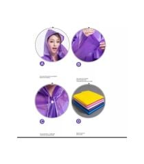 DZC KUZENLER AVM Kadın Erkek Yağmurluk Kapüşonlu Çıtçıtlı Eva Yağmurluk RÜZGARLIK mor