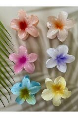 Rengarenk Lotus Çiçeği Mandal Toka 6'lı