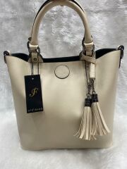 SFS Askı Detaylı Açık krem Kadın El Ve Omuz Çantası ekru