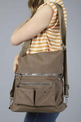 Kadın Saten Kumaş Kolon Askılı Kullanışlı Sırt Ve Omuz Çanta Tarçın