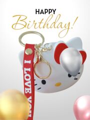 DZC KUZENLER AVM HELLO CITY PARA CÜZDANI ÇOCUK ÇANTA ANAHTARLIK LI fermuarlı SİLİKON BEYAZ