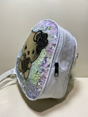 Kız Çocuk Siyah Payetli Hologramlı Hello Kity Sırt Çantası