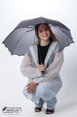 Lüx Kırılmaz Özellikli Bayan Taşıma Yağmur Damla Desenli