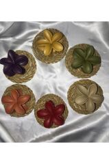 Kadın Büyük Boy 6'Lı (8cm) Renkli Lotus Toka Seti