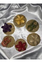 Kadın Büyük Boy 6'Lı (8cm) Renkli Lotus Toka Seti