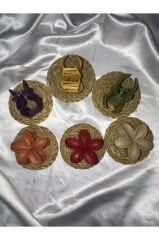 Kadın Büyük Boy 6'Lı (8cm) Renkli Lotus Toka Seti