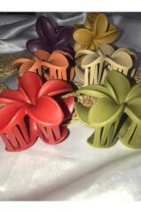 Kadın Büyük Boy 6'Lı (8cm) Renkli Lotus Toka Seti