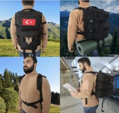 Haki Su Geçirmez Dağcı Kamp Çantası taktik SİYAH