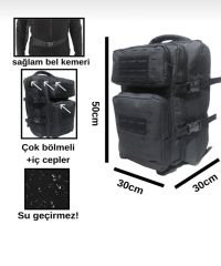 Haki Su Geçirmez Dağcı Kamp Çantası taktik SİYAH