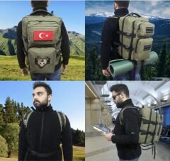 Haki Su Geçirmez Dağcı Kamp Çantası taktik YEŞİL
