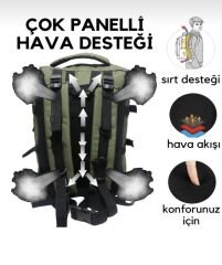 Haki Su Geçirmez Dağcı Kamp Çantası taktik YEŞİL
