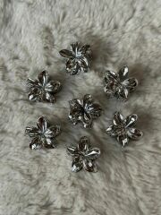 akrilik parlak gri 6 lı lotus madal toka küçük set