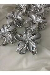 akrilik parlak gri 6 lı lotus madal toka küçük set