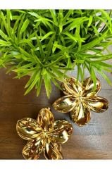 akrilik parlak gri 2 li lotus madal toka küçük set GOLD