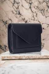 Kadın Yumuşak Derili Çıtçıtlı Ve Fermuarlı Şık Siyah Cüzdan Kartlık Aksesuar