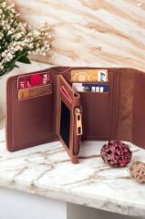 Kadın Yumuşak Derili Çıtçıtlı Ve Fermuarlı Şık Siyah Cüzdan Kartlık Aksesuar