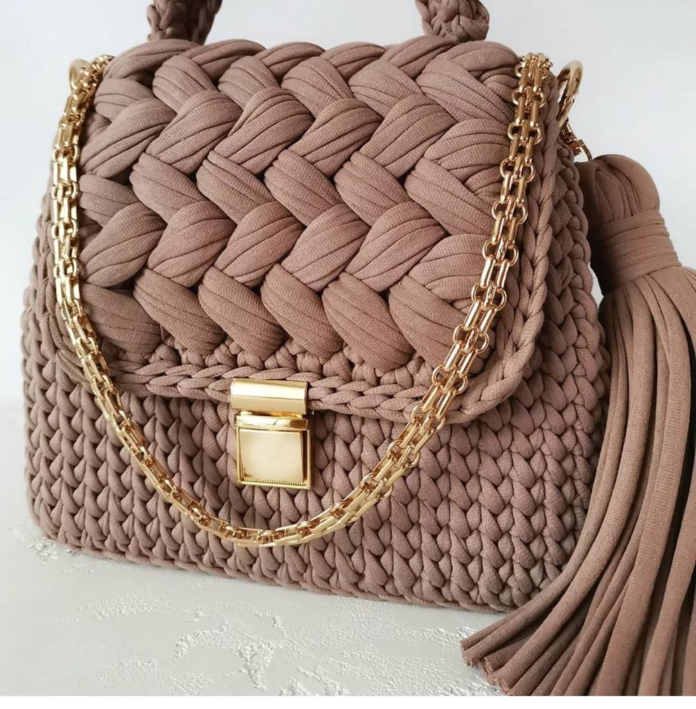 Kadın makrome el örgüsü çanta KAHVE