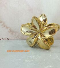 akrilik parlak büyük 2 lı lotus madal toka set 8CM (renk seçiniz) gri gold