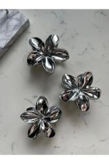 akrilik parlak büyük 2 lı lotus madal toka set 8CM (renk seçiniz) gri gold