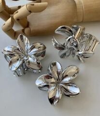 akrilik parlak büyük 2 lı lotus madal toka set 8CM (renk seçiniz) gri gold Gri