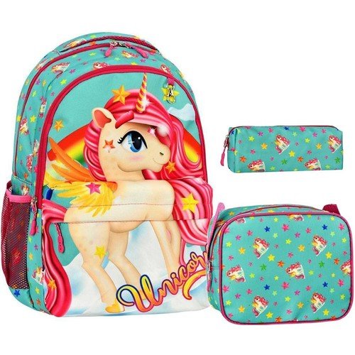 DZC KUZENLER AVM UNICORN İLK OKUL ÇOCUK SIRT ÇANTASI 3LÜ TAKIM SET DAYANIKLI SU GEÇİRMEZ