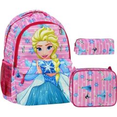 DZC KUZENLER AVM ELSA FROZEN İLK OKUL ÇOCUK SIRT ÇANTASI 3LÜ TAKIM SET DAYANIKLI SU GEÇİRMEZ