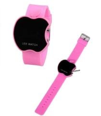 DZC KUZENLER AVM DİJİTAL LED EKRANElma Apple Şeklinde Dijital Led Watch Kol Saati Çocuk Saati Elma Saat PEMBE