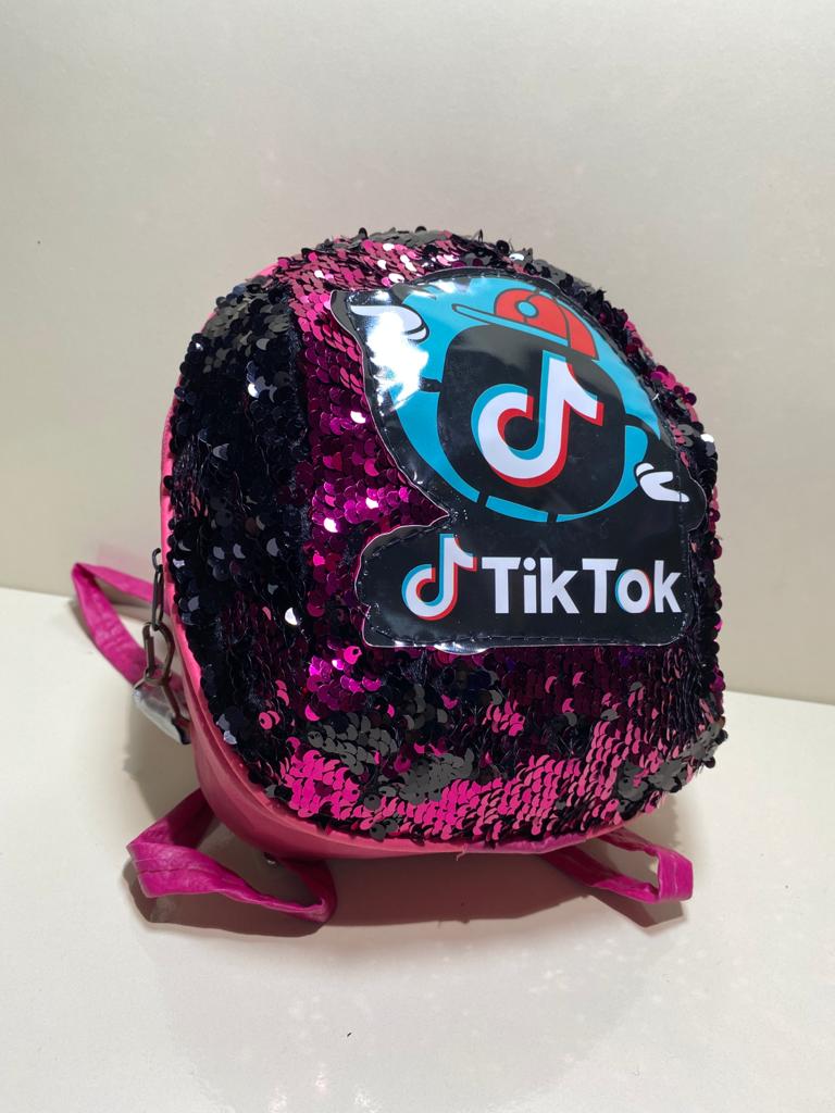 Payetli Tiktok Pudra Çocuk Sırt Çantası FUŞYA