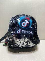 Payetli Tiktok Pudra Çocuk Sırt Çantası SİYAH