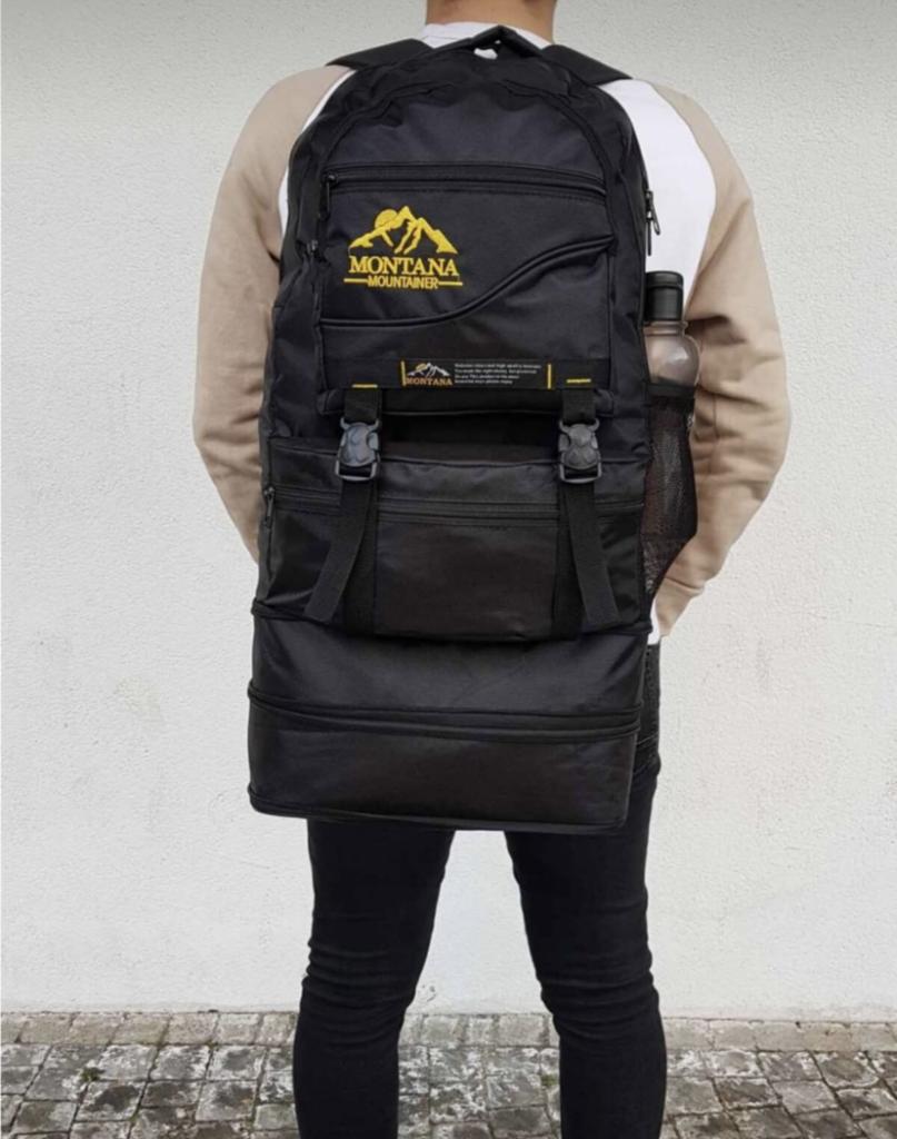 Dzc kuzenler AVM haki yeşil körüklü ve ayakkabılıkla dagcı sırt çantası SİYAH