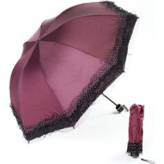 Marlux dantelli rüzgara dayanıklı fiber gövde kadın şemsiye