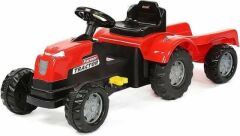 Dolu Unisex Pedallı Römorklu Büyük Çocuk Traktörü Kırmızı 52X43X175 CM