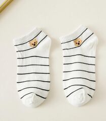 4 Çift Sevimli patik pandalı kalp Desenli Kadın/kız çorap dikişli ayak bileği düşük kesim genç Çorabı  36-41