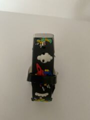 Erkek çocuk silikon uçak desenli kol saati SİYAH