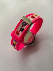 Erkek çocuk silikon uçak desenli kol saati PEMBE