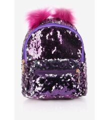 DZC KUZENLER AVM PULLU PAYETLİ ÇANTA GÜNLÜK SPOR SIRT ÇANTASI MOR