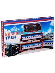 14 PARÇA PİLLİ RAYLI IŞIKLI TREN SETİ OYUNCAK 2VAGONLU KLASIK