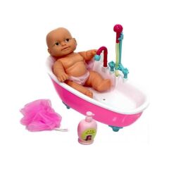 DZC KUZENLER AVM  Banyo Yapan Et Bebek Gerçek Su Devir Daimli Küvetli Bebek Fıskiyeli DEV KUTU