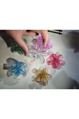 Kadın Büyük Boy 6'Lı (8cm) Renkli Lotus Toka Seti